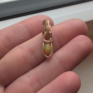 Elegant Gold Opal Pendant